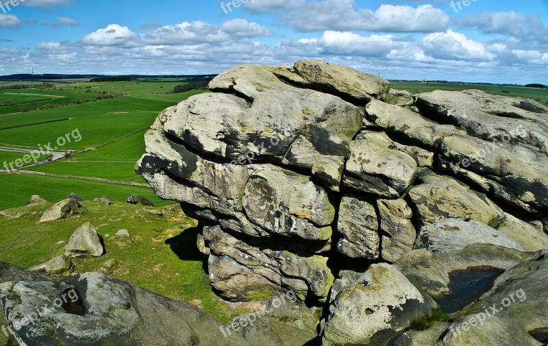 Rock Background Nature Landscape Seasons