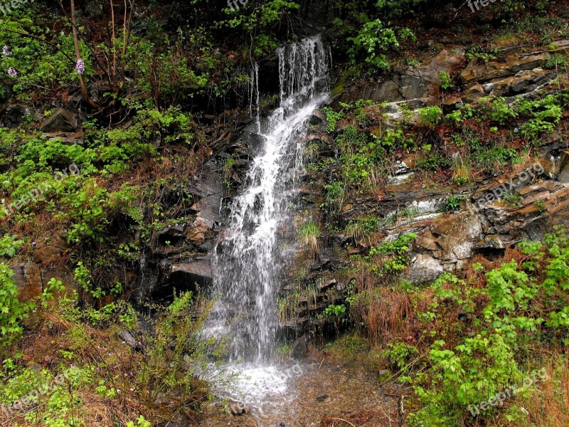 Mountains Water Water Fall Running Trees