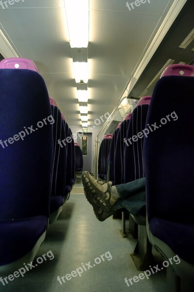 Empty Train Foot Alone Travel