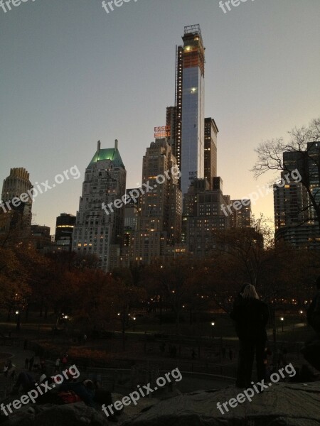 Nyc New York Skyline Sunset Dusk