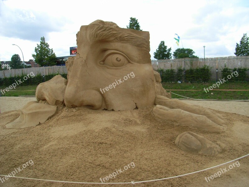 Sculpture Sand Sand Sculpture Face Berlin