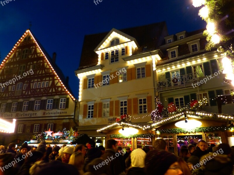 Christmas Market Esslingen Mood Historic Center Fachwerkhaus