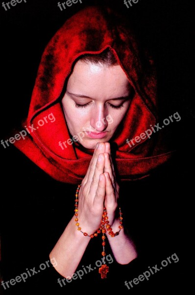 Woman People Prayer Religion Portrait