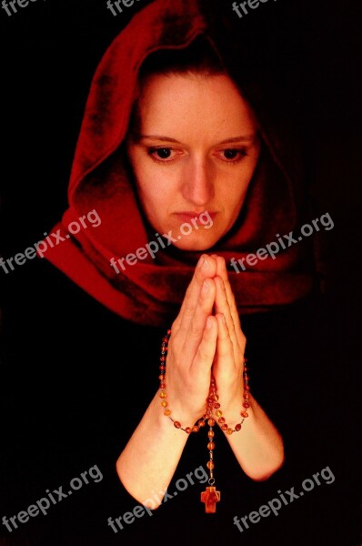 Woman People Prayer Religion Portrait