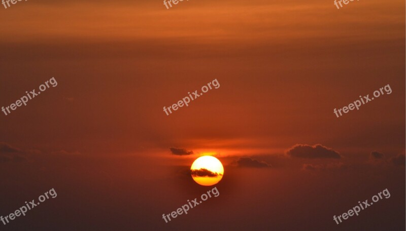 Sunset Sun Glowing Fireball Romance