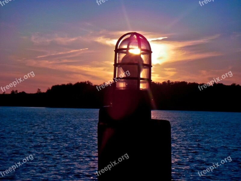 Twilight River Afternoon Sun Water