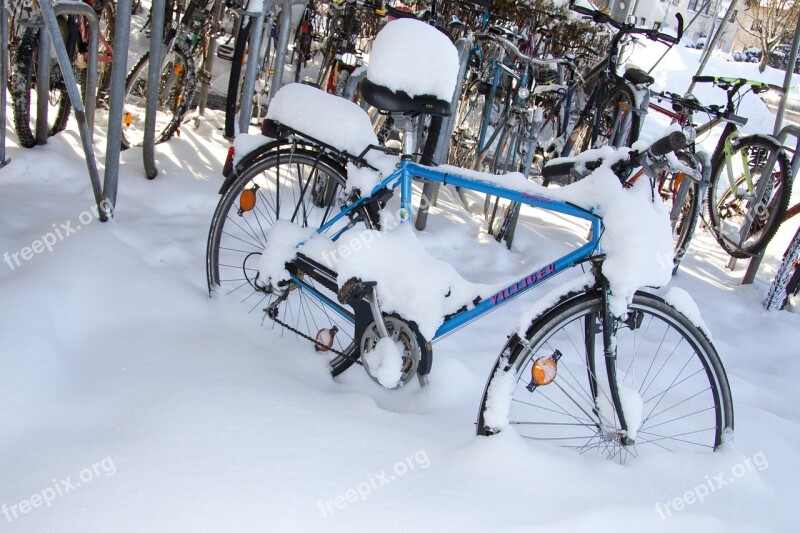 Winter Bike Snowed In Snow Wheel