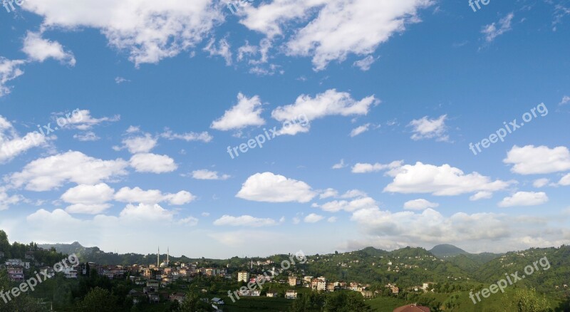 Rize Kendirli Town Landscape Nature Greens Sky