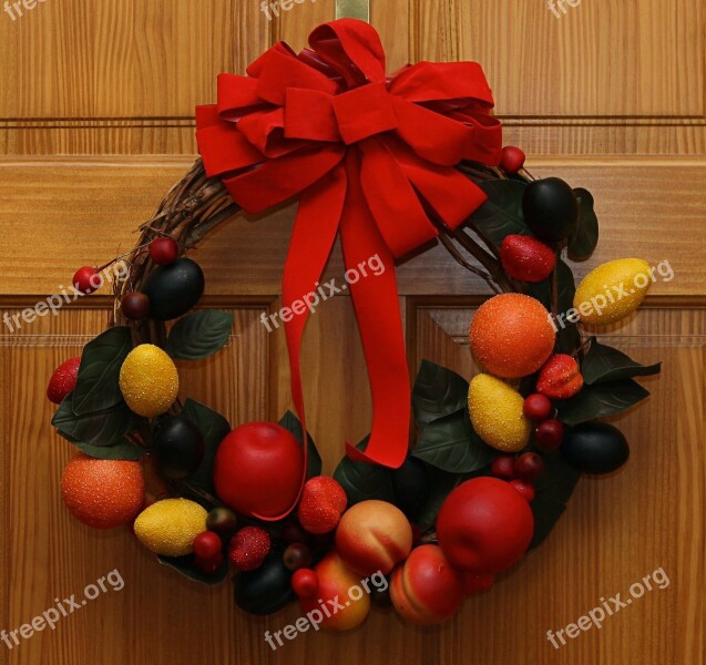 Wreath Christmas Fruit Artificial Manufactured