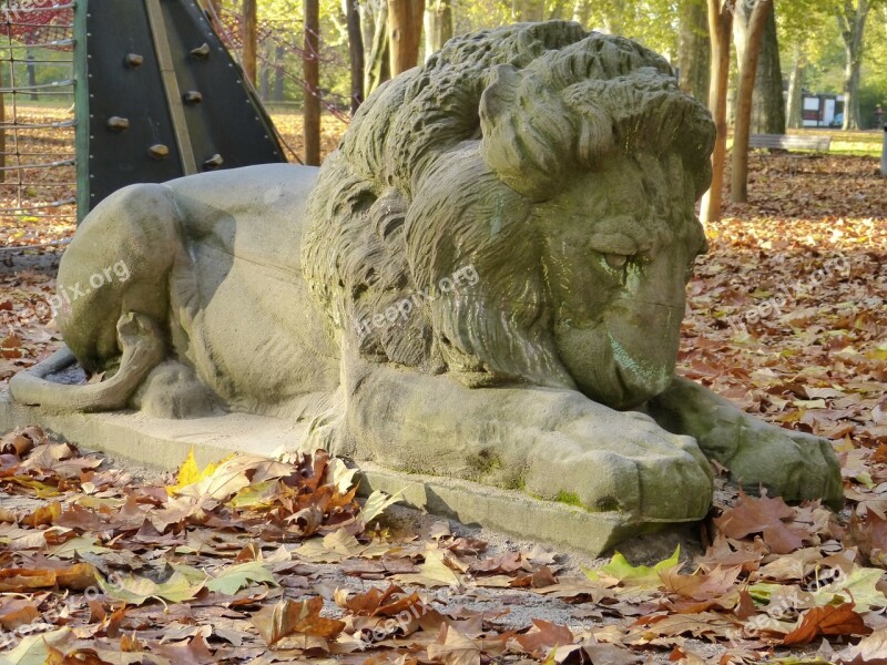 Lion Stone Stone Sculpture Statue Park