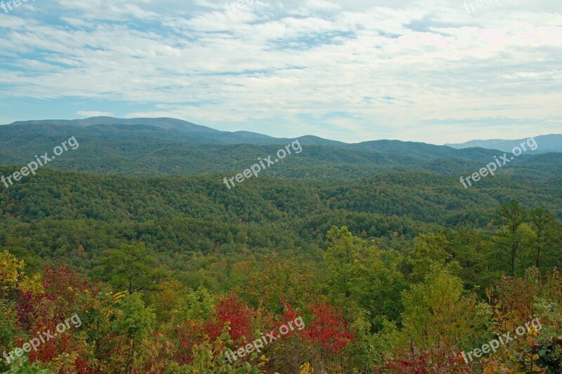 Tennessee Landscape Mountains Trees Peaceful