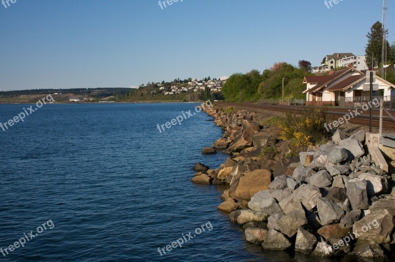 Washington State Bay Water Coastline