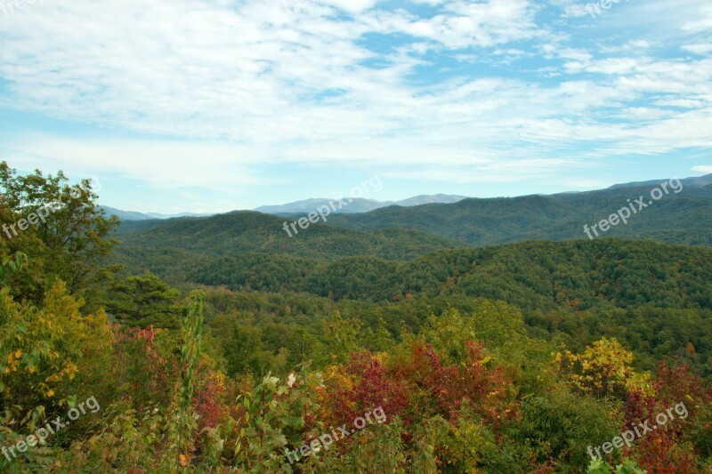 Tennessee Smoky Mountains Mountains Landscape Smokies