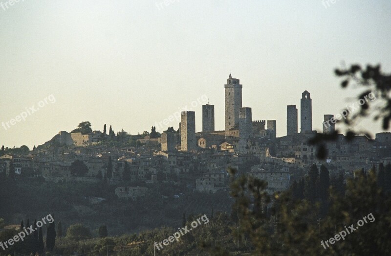 San Gimignano Small City Italy Toscana Landscape