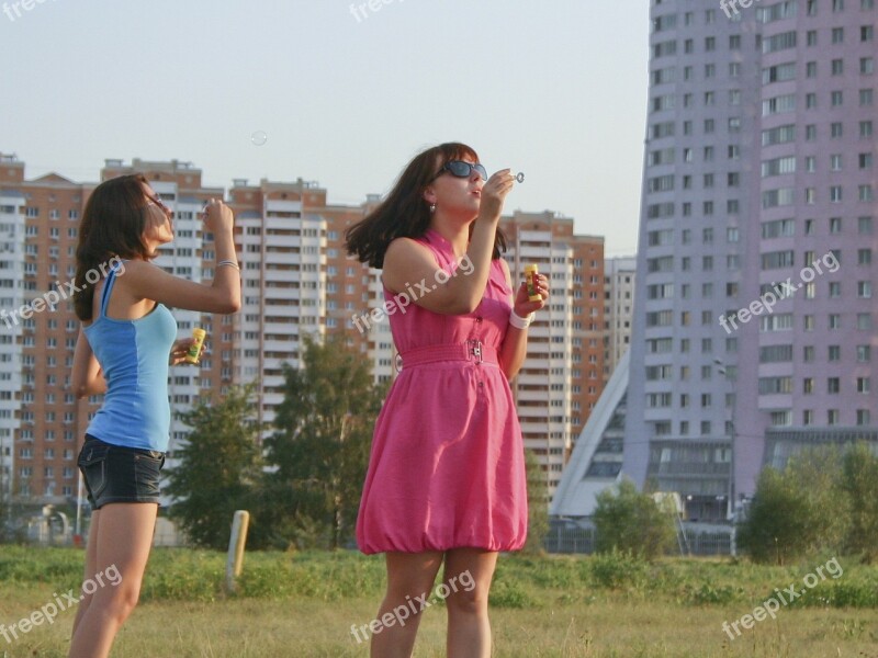 Girls Summer Bubbles Free Photos