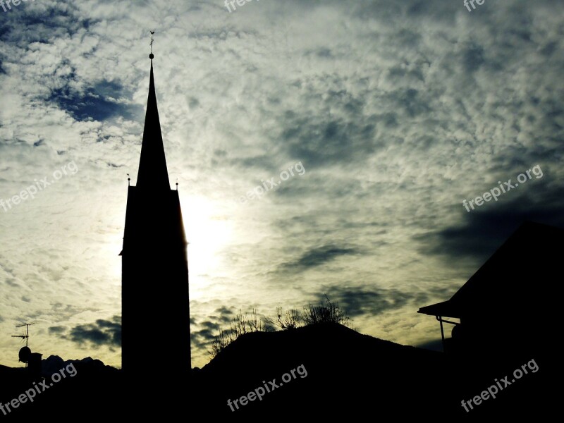 Steeple Church Backlighting Religion God