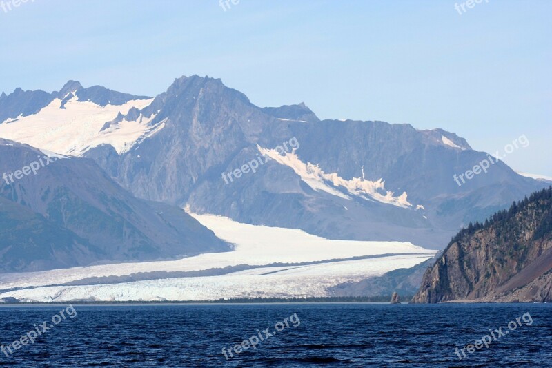 Alaska Glacier Glacier Bay Landscape Mountain