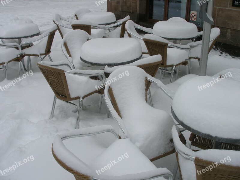 Snow Winter Chair Cold Outdoors