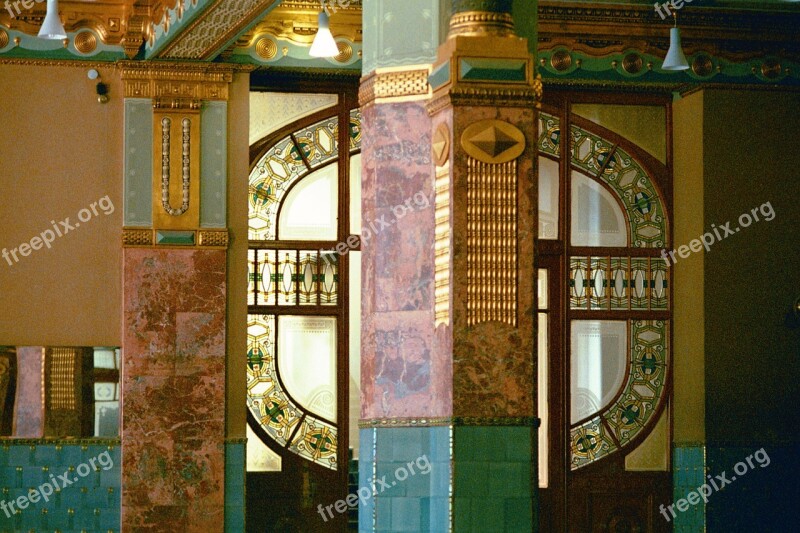 Art Nouveau Window Architecture Entrance Foyer Building