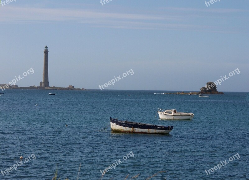 Sea Britain Lighthouse Boats Sky