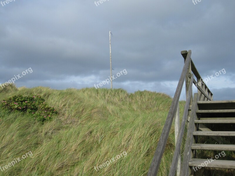 Dune Stairs Friesland Sea Emergence