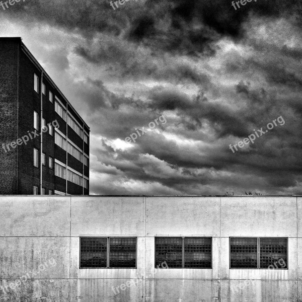 Building House Clouds Light Sky