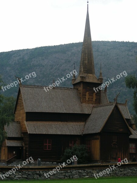 Church Wooden Church Norway Lom Free Photos