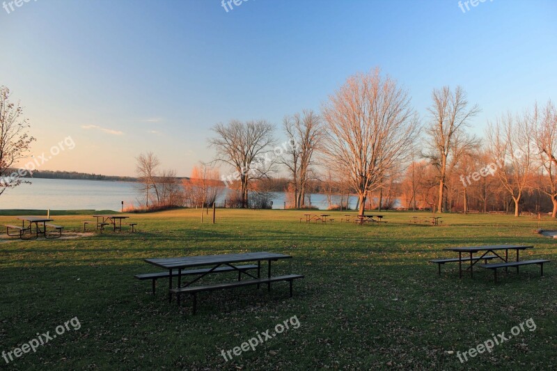 Landscape Scenery Picnic Area Lake Water