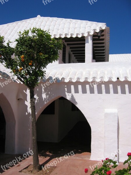 Courtyard Building Archway White Architecture