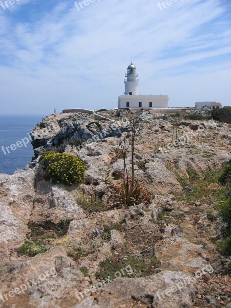 Rocky Coast Rock Karg Lighthouse Menorca