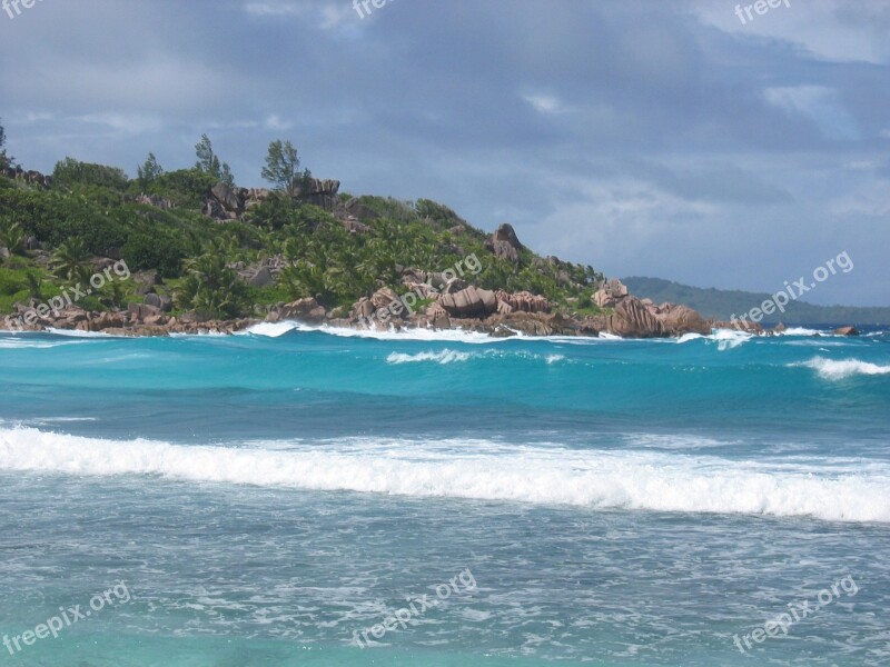 Coast Rock Wave Sea Caribbean