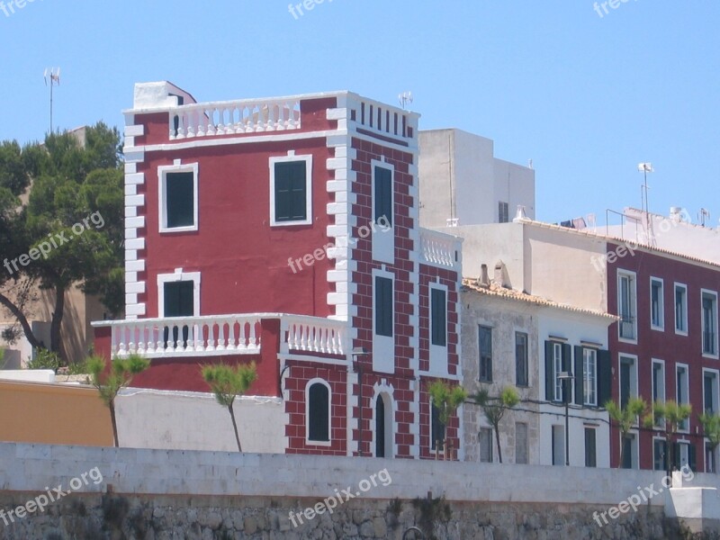 Castle Southern Europe Red Coast Row Of Houses