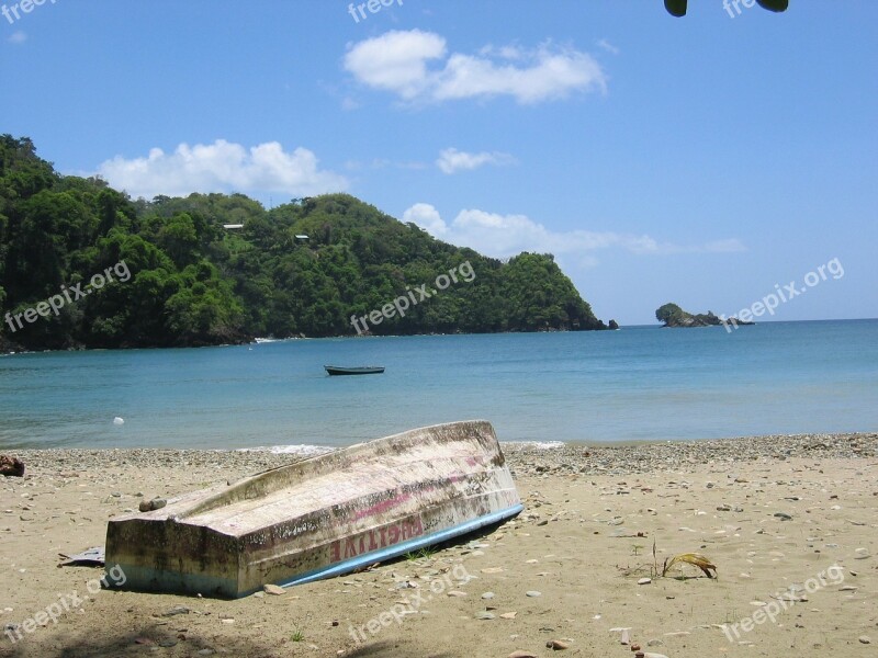 Caribbean Boat Sea Bank Beach