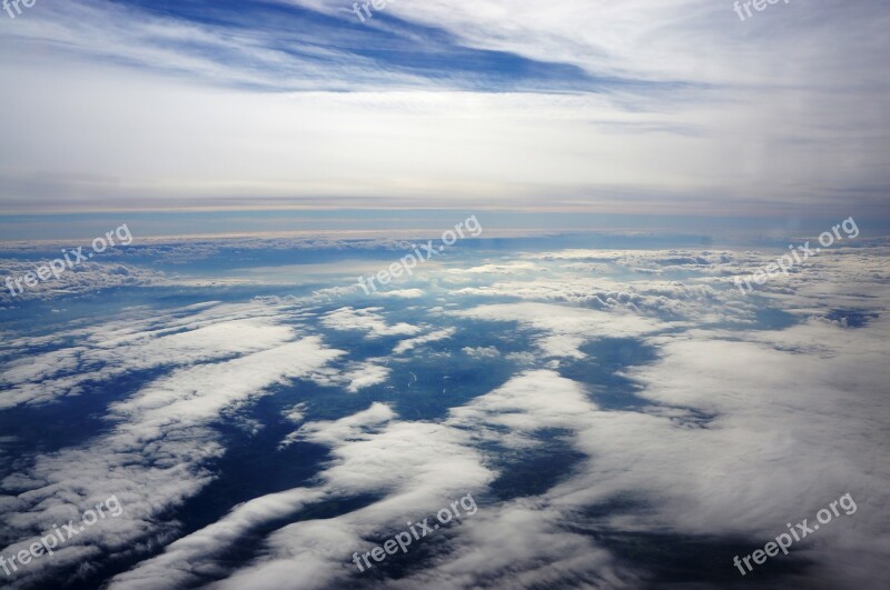 Aircraft Cloud Clouds Sun Sky