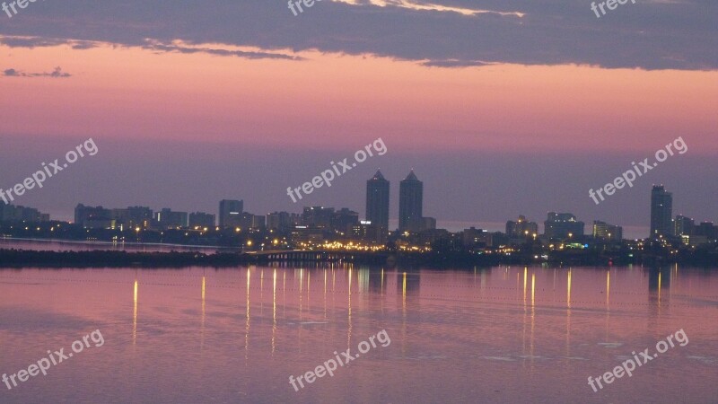 Miami Florida Morning Skyline Sunrise