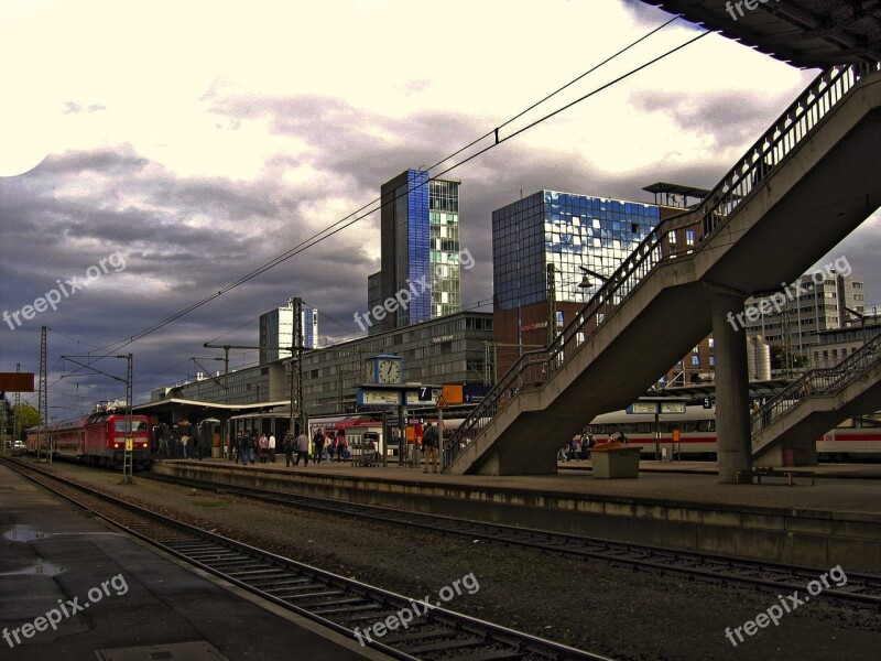 Railway Station Train Trains Freiburg Germany