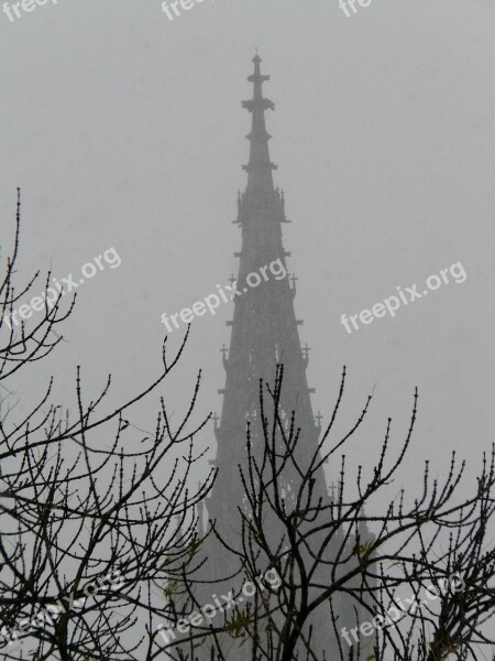 Snow Flurry Fog Trist Grey Tower