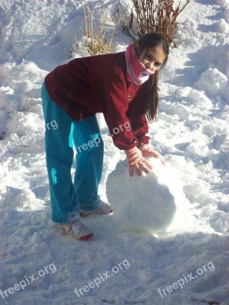 Snow Children Snow Ball Play Free Photos