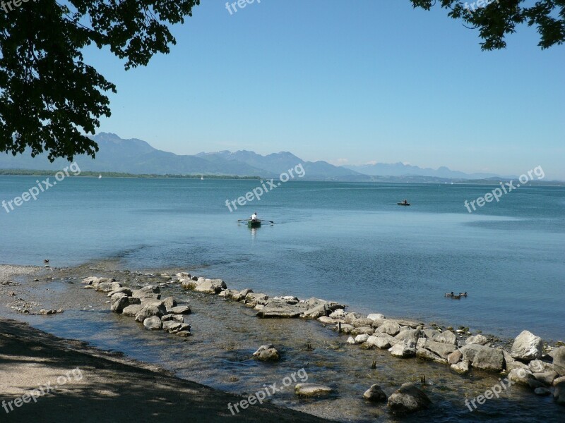 Chiemsee Lake Mountains Mood Alpine Panorama