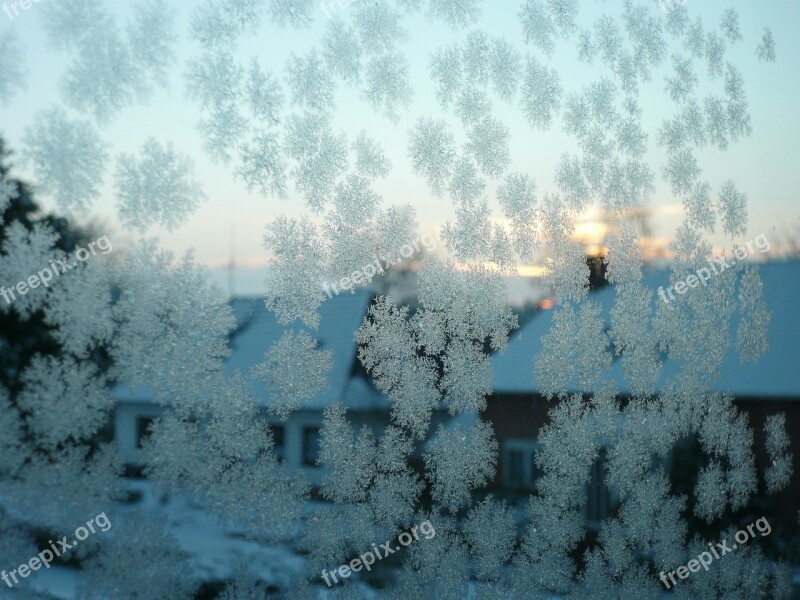 Hardest Eiskristalle Window Winter Winter Magic