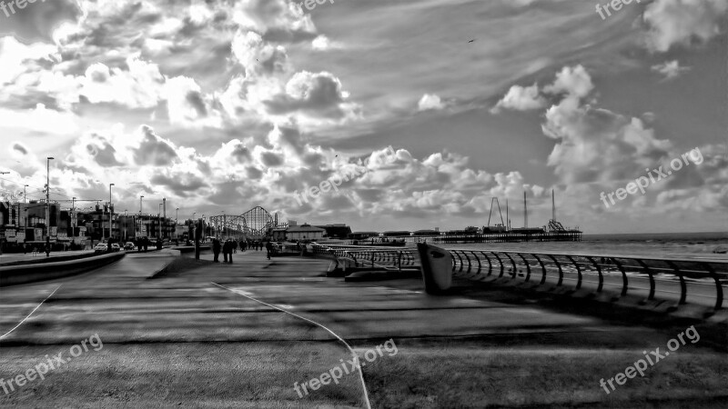 Sea Nature Sky Black And White Cloud