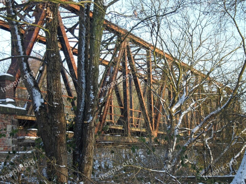 Bridge Old Bridge Architecture Railway Metal Frame