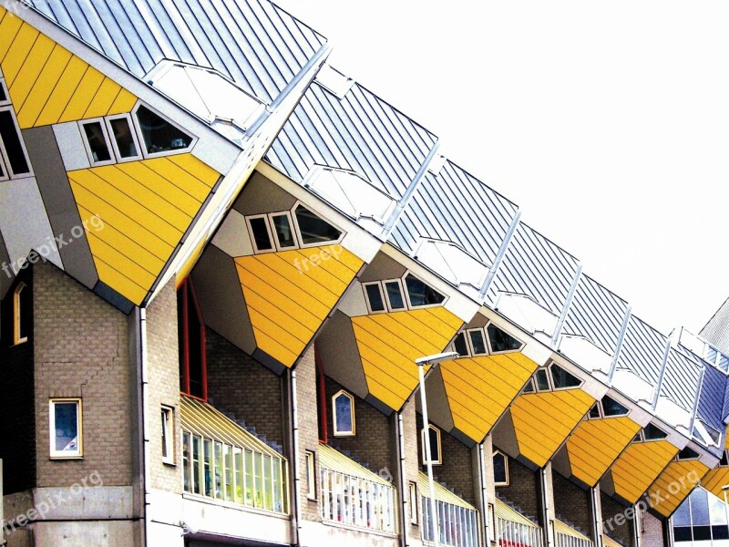 Rotterdam Cube Houses On Stilts Holland Free Photos