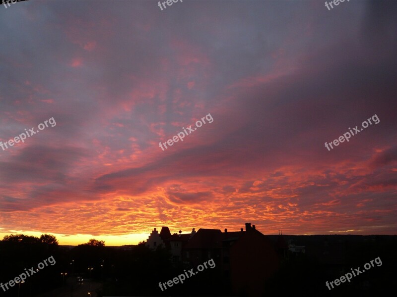 Ulm Sunset Clouds Sky Colorful