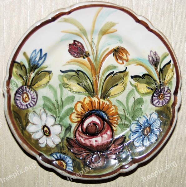 Plate Porcelain Wall Decoration Nippes Colorful