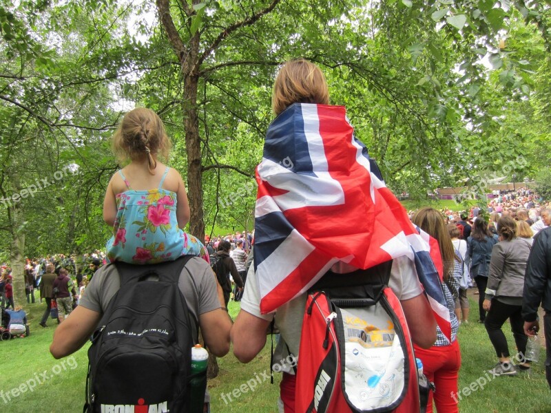 Family Hyde Park London Flag Fans