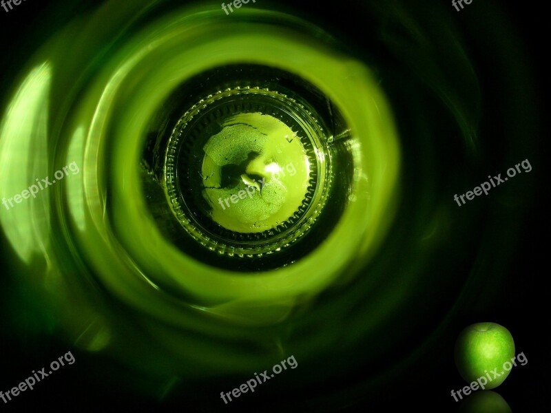 Green The Bottom Of The Bottle Drink The Details Of The