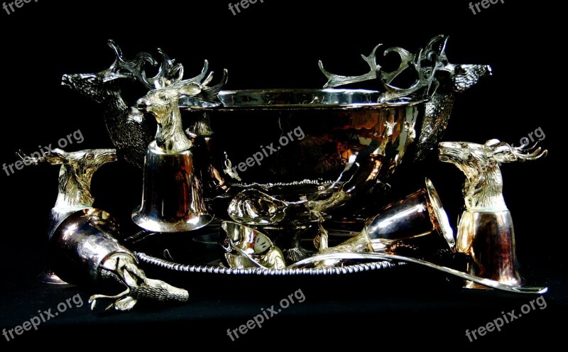 Punch Bowl Ladle Cups Party Stag