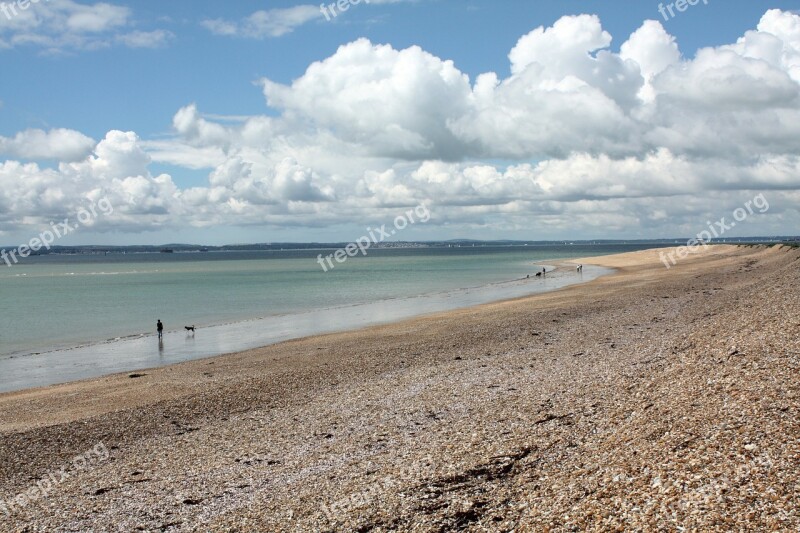 Hayling Island Beach Sea Clouds Ocean