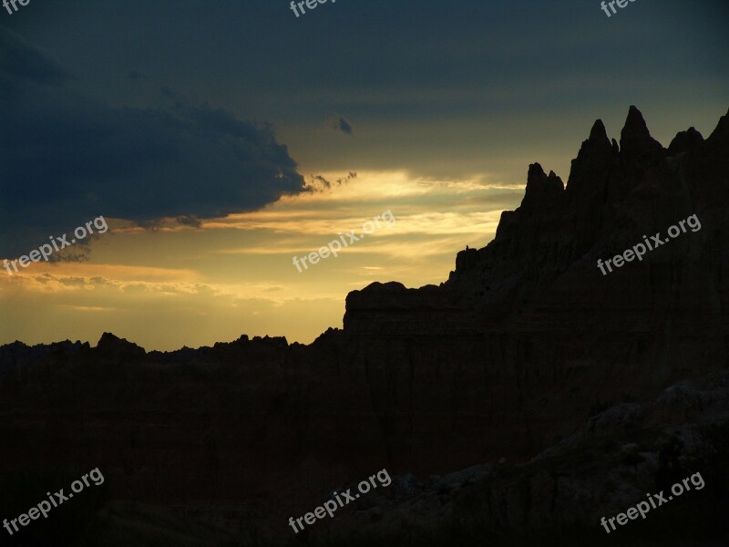 Badlands Sunset Sunrise Dusk Dawn